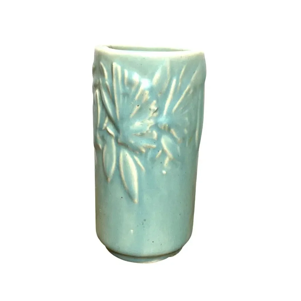 Vintage 1942 Nelson McCoy Blue Butterfly Vase 6
